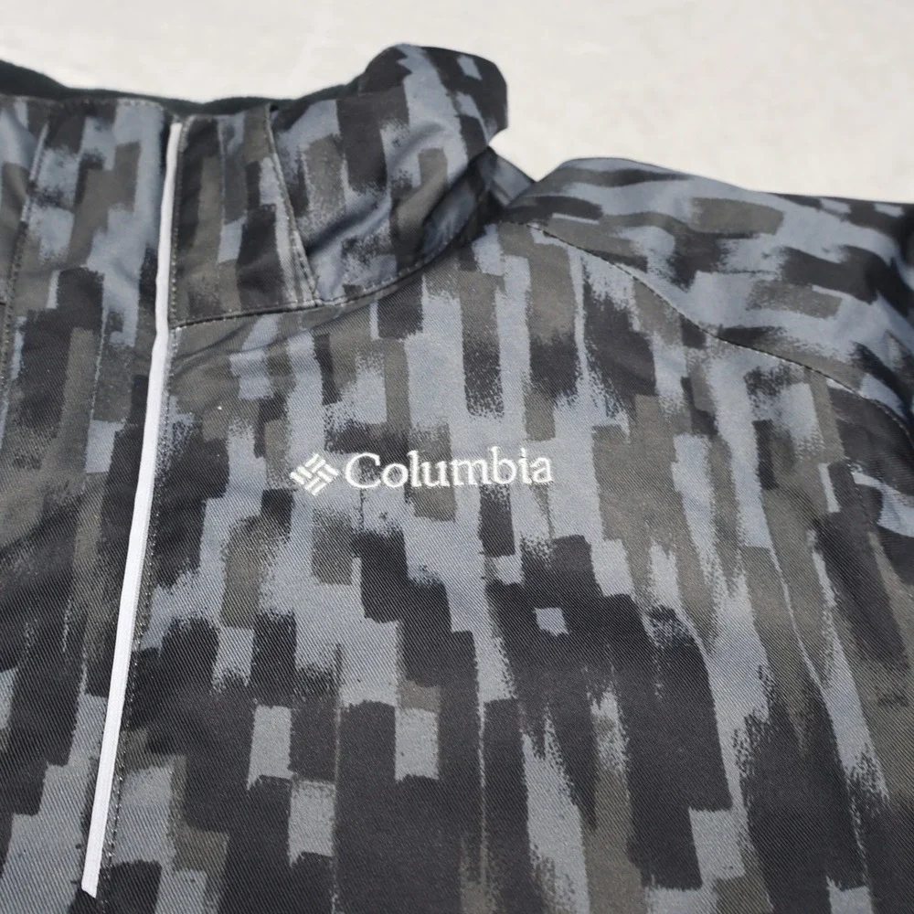 Columbia Jacket Boys Large Black Pixel Twist Tip Insulated Ski Snow Waterproof